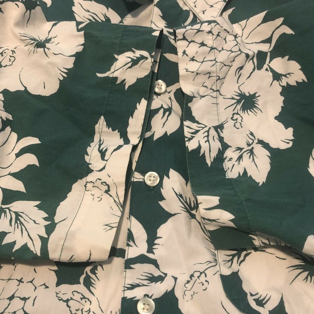Vintage 90s GAP Made In Hong Kong Cotton Hawaiian Pineapple Floral Shirt Medium - Picture 9 of 12